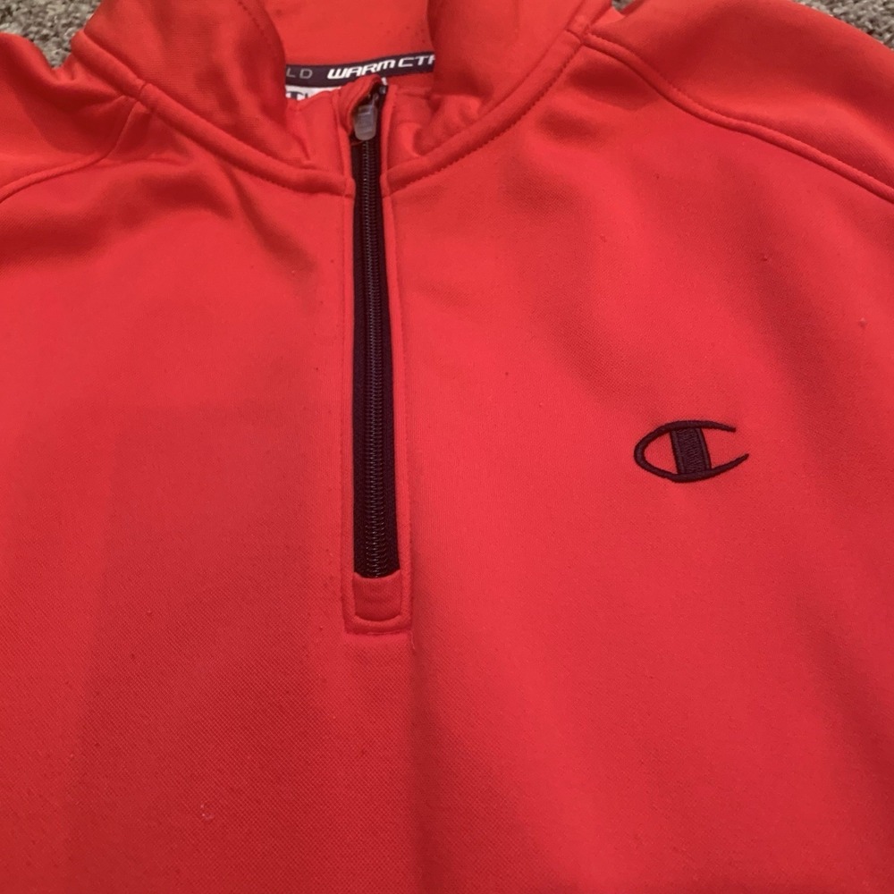 Champion Pullover‎ Sweatshirt Men's Small Red 1/4 Zip - Picture 4 of 10